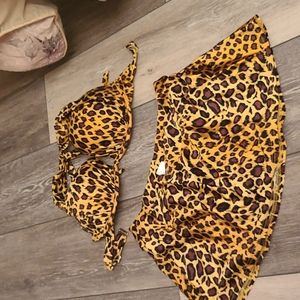 VENUS Leopard Print Bikini Skirt Bottom